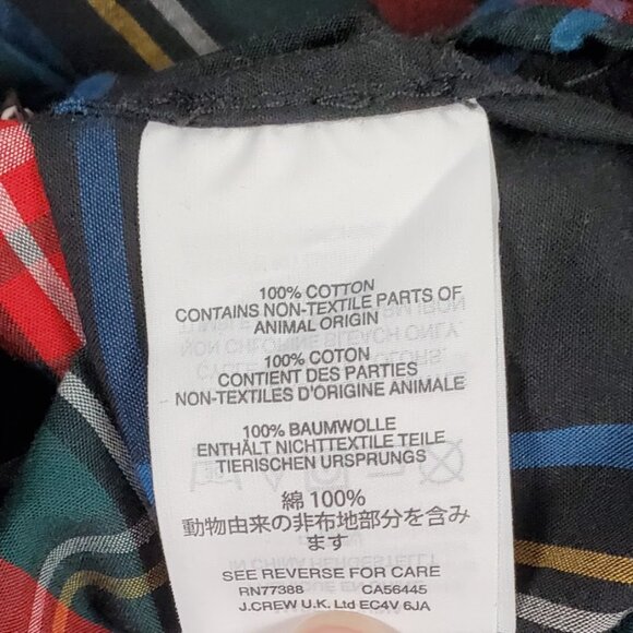 J. Crew Size 4 Long Sleeve Plaid Button Down red/blue/green/yellow/white/black - Picture 5 of 6